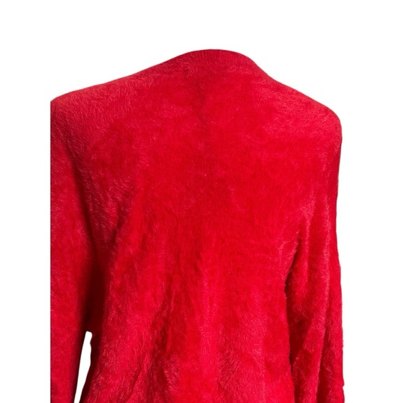 Halogen Sz M Red Chenoise Sweater Lightweight Lounge Long Sleeve Stretch Soft - Picture 3 of 7